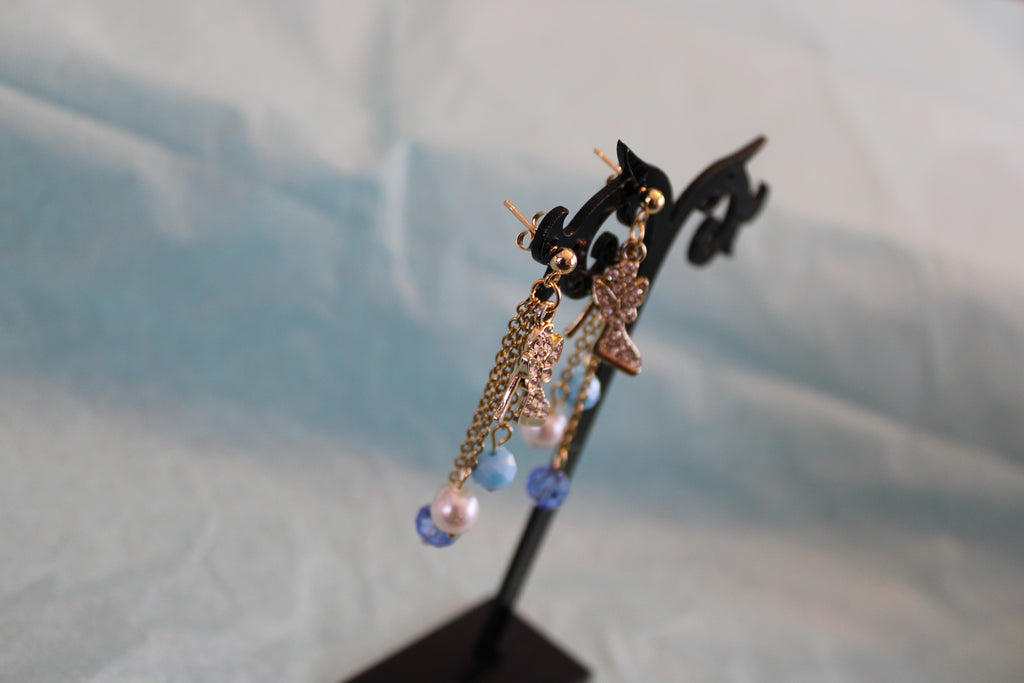 Boucles d'oreilles talons bleu