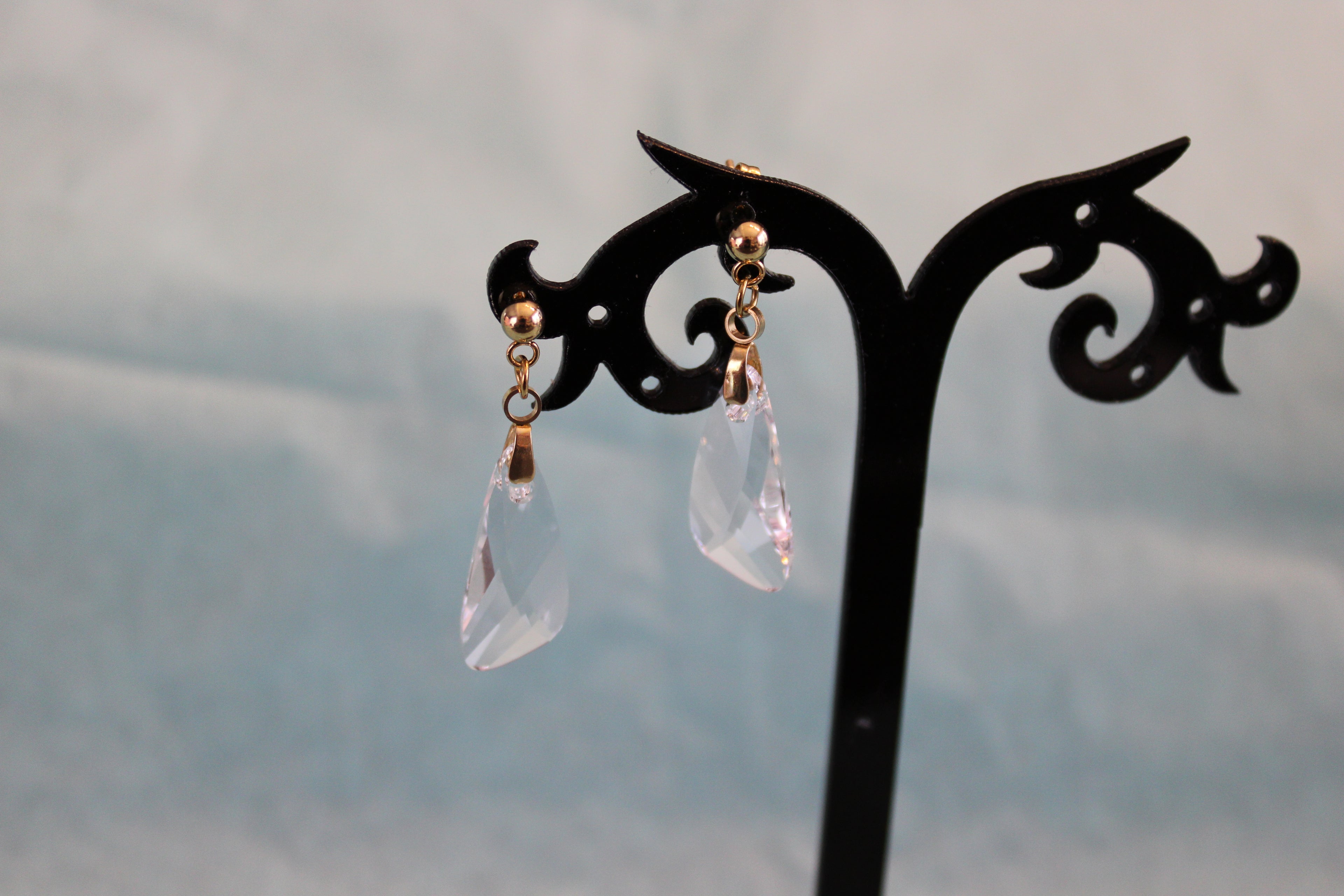 Boucles d'oreilles cristal forme asymétrique
